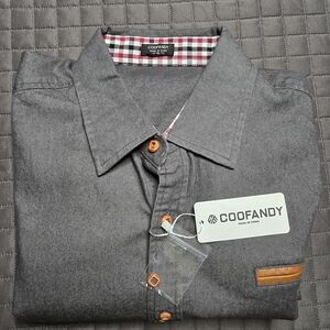 Coofandy Gray Button-Up Shirt XL